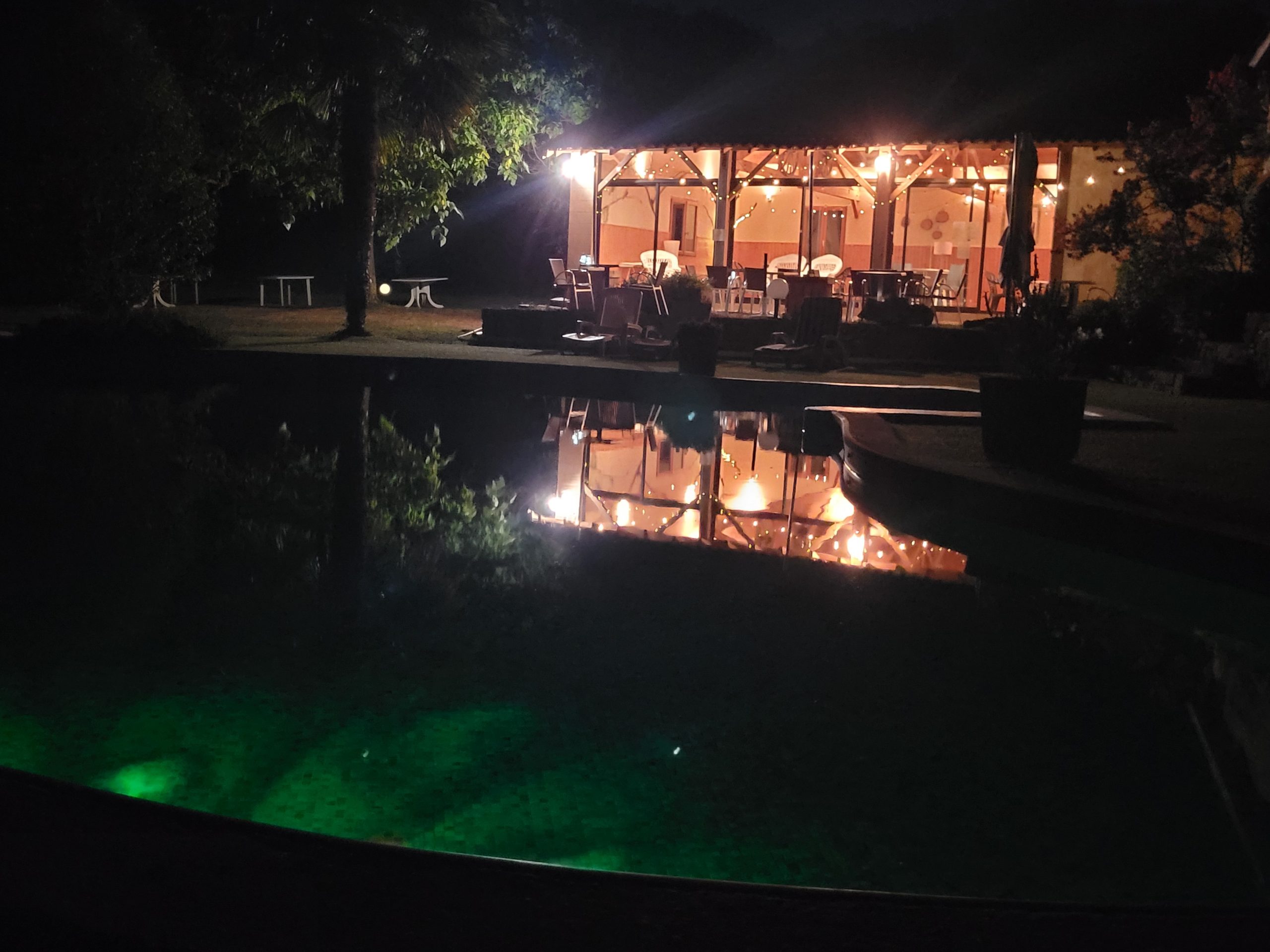 L'Oasienne de nuit, vue piscine